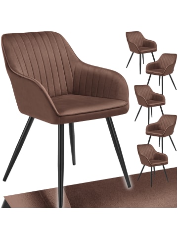 tectake Polstersessel gepolstert, in Samtoptik, gesteppt, 58 x 62 x 82 cm