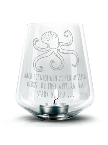 Mr. & Mrs. Panda Gravur Laterne Tintenfisch mit Spruch in Transparent