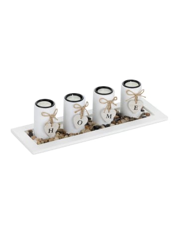relaxdays Teelichthalter in Bunt - (B)39,5 x (H)10 x (T)13 cm