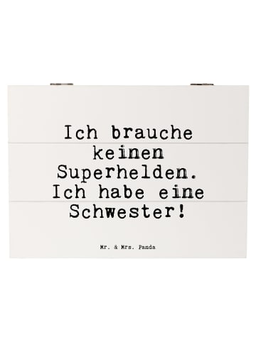 Mr. & Mrs. Panda Holzkiste Ich brauche keinen Superhelden.... mi... in Weiß