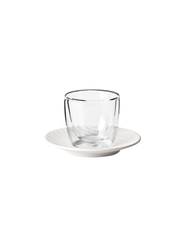 Villeroy & Boch Espressoglas mit Untertasse Manufacture Rock 70 ml in weiß