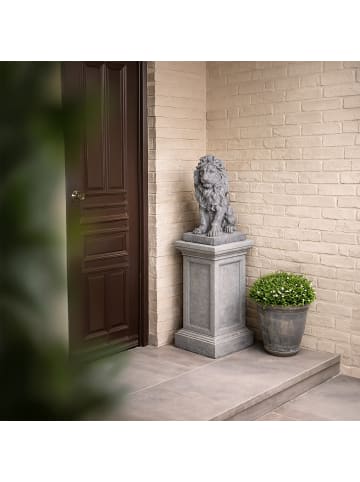 relaxdays Löwen Figur in Grau - (B)17 x (H)38 x (T)27 cm