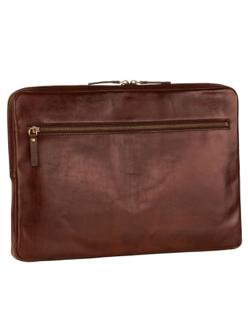 Leonhard Heyden Cambridge Laptophülle Leder 41 cm in rotbraun
