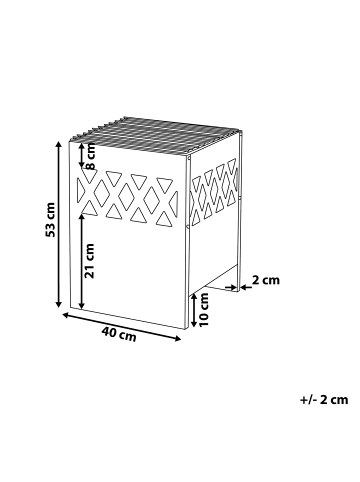 Beliani Feuerstelle für Holz SHIGA in Schwarz - (W) 40 x (H) 53 x (L) 40 cm