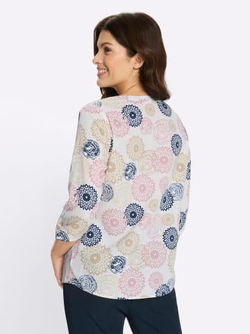 Sieh an! Schlupfbluse in ecru-mauve-bedruckt