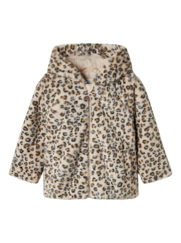 name it Plüschfelljacke Leoprint NMFMILA JACKET W HOOD in oxford tan