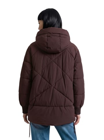 Marc O'Polo DENIM Lange Kapuzen-Steppjacke relaxed in Espresso Brown