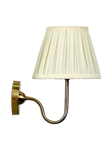 relaxdays Wandlampe in Elfenbeinweiß/ Bronze - (H)32,5 x  Ø27 cm