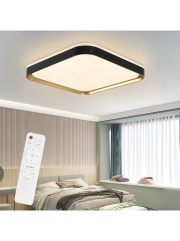 ZMH Deckenleuchte LED in schwarzgold eckig Sternenhimmel Design dimmbar 32W L 30cm