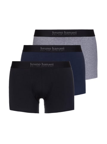 Bruno Banani Boxershort 3er Pack in schwarz/blau/grau