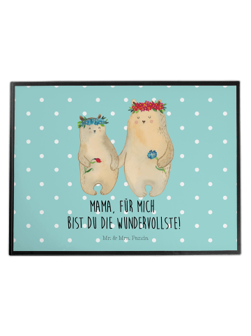 Mr. & Mrs. Panda schreibtischunterlage Bären mit Blumenkranz mit... in Türkis Pastell