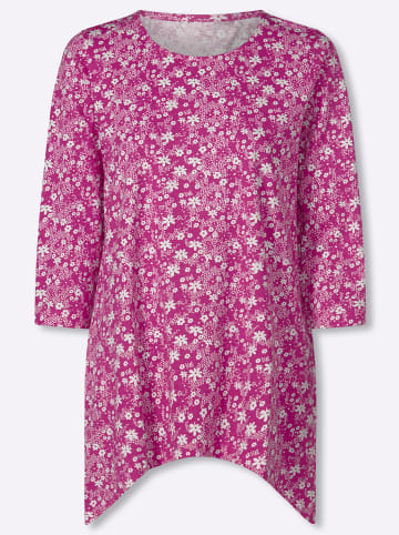 Sieh an! Zipfel-Shirt in magenta-ecru-bedruckt