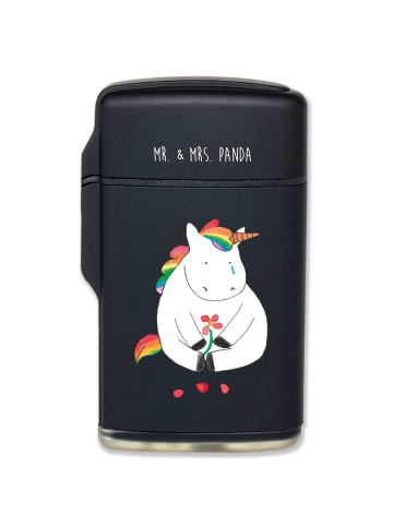 Mr. & Mrs. Panda Feuerzeug Einhorn Traurig ohne Spruch in Schwarz