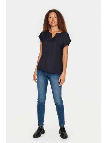 SAINT TROPEZ Ärmellose Bluse P1326, Classic fit in Blue Deep