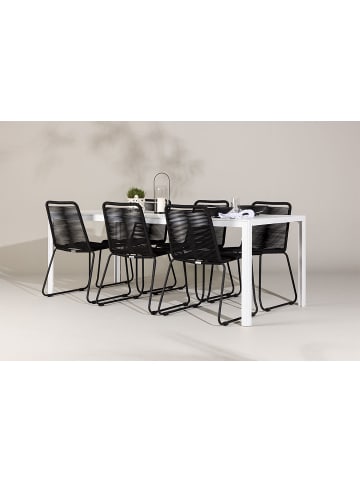 ebuy24 1 x Tisch 6 x Stühle Weiß 90 x 205 cm