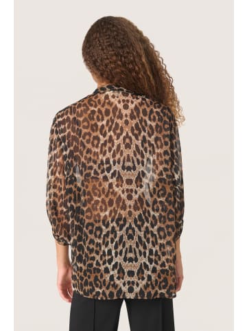 Soaked in Luxury Langarm-Bluse SLZakira Lockere Passform in Leopard Pattern