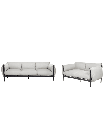 Beliani 2-tlg Sitzgruppe ESPERIA in Grau/Schwarz