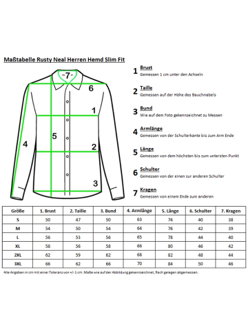 Rusty Neal Langarm Slim Fit Hemd mit Kontrast-Naht in Camel