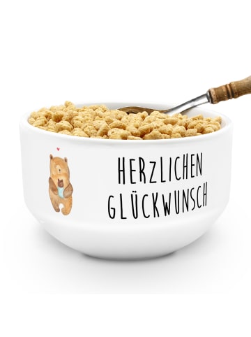 Mr. & Mrs. Panda Müsli Schüssel Bär Baby mit Spruch in Weiß