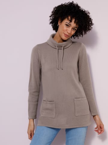 Sieh an! Longpullover in taupe