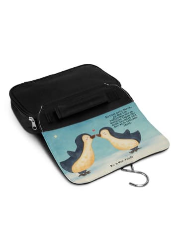 Mr. & Mrs. Panda Kosmetiktasche Pinguin Liebe Design mit Spruch in Weiß