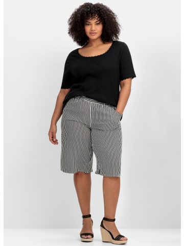 sheego Rippshirt in schwarz