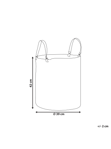 Beliani Korb ICHKA in Weiß/Schwarz - (W) 39 x (H) 42 x (L) 39 cm