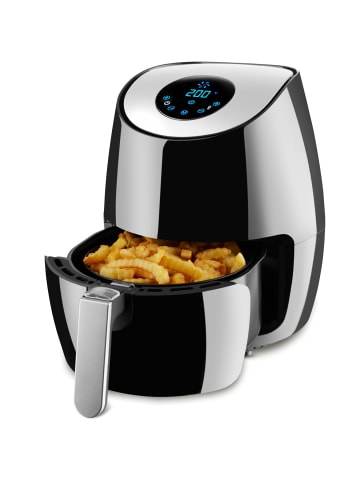 tectake Airfryer, SGS-Zertifikat, Rezeptheft, LED-Touchscreen mit 7 Programmen
