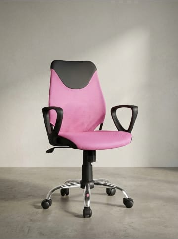 KADIMA DESIGN Jugenddrehstuhl DAVOS Nylon, ergonomisch, höhenverstellbar, max. 60 kg in Rosa