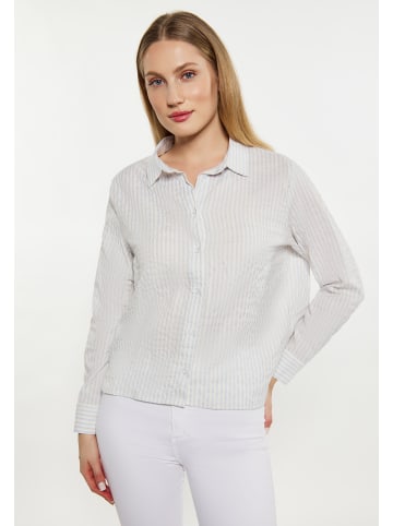 DreiMaster Damen Bluse in Hellblau Wollweiss