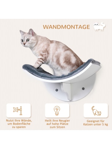 Pawhut Kletterwand Katzen Grau MDF