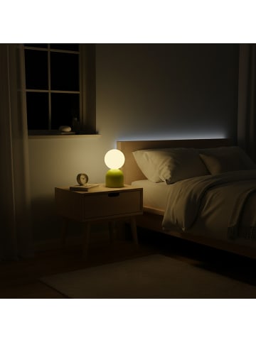 relaxdays Tischlampe in Grün/ Weiß - (H)21 x Ø 11 cm