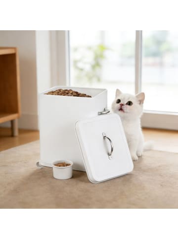 relaxdays Waschmittelbox in Weiß  - 6 l