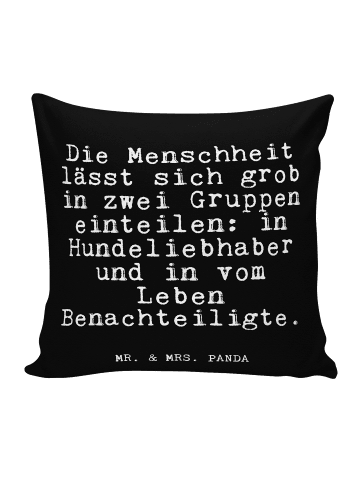 Mr. & Mrs. Panda Kissen Die Menschheit lässt sich... mit Spruch in Schwarz