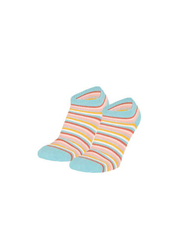 Yuhu Mädchen Sneaker-Socken 5er Pack Blumen Herzen gestreift in Rosa