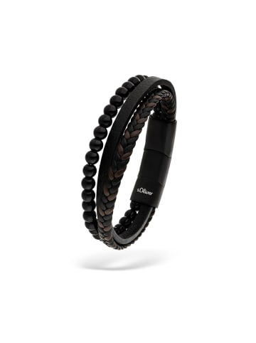 s.Oliver Armband Leather Beads in schwarz
