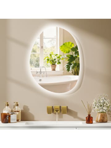 HOMCOM Badspiegel-80L x 60B x 5H cm-Silber