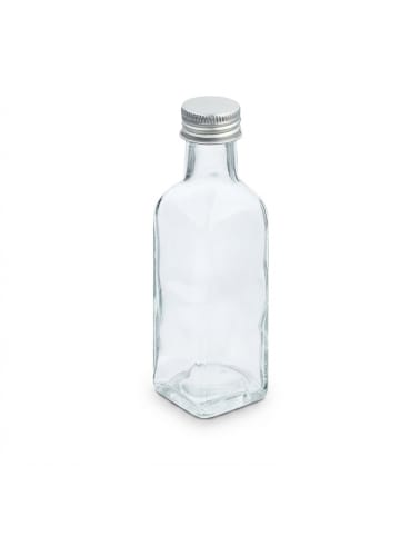 relaxdays 20 x kleine Flaschen in Transparent/ Silber - 100 ml