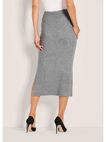 MADELEINE Eleganter Melange-Rock mit Zopfmuster in graphit / melange
