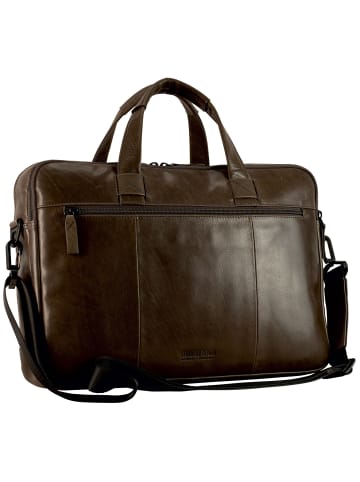 Leonhard Heyden Porto Aktentasche Leder 39 cm graubraun