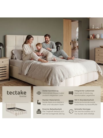tectake Bettgestell mit Stahlgestell, Belastbarkeit 250 kg, pflegeleicht