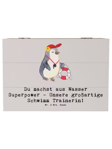 Mr. & Mrs. Panda Aufbewahrungsbox Superpower Schwimmen Trainerin... in Grau Pastell