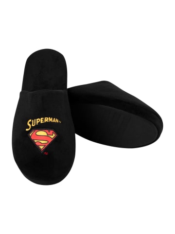 United Labels DC Comics Superman Hausschuhe Slipper Schlappen Pantoffeln in schwarz