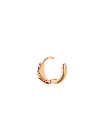faina Women Huggie Earrings in Rose Gold Red