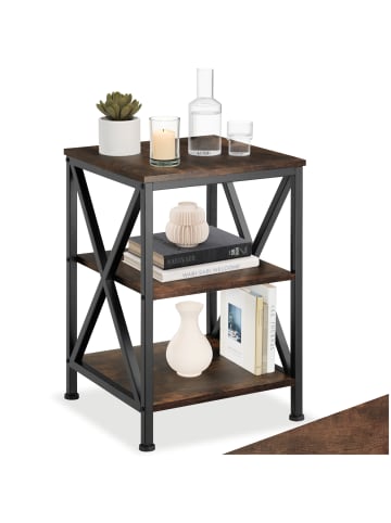 tectake Ablagetisch, 40,5 x 40,5 x 60,5 cm, ausgestattet mit 3 Ablagen