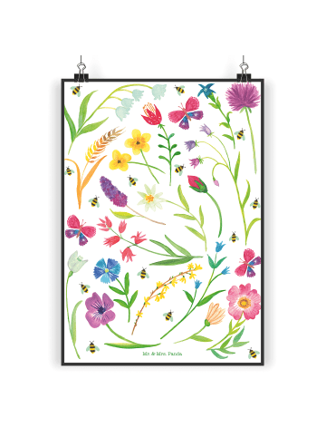 Mr. & Mrs. Panda Plakat Frühling mit Spruch in Bunt