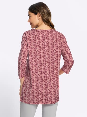 Sieh an! Longshirt in rosenquarz-bordeaux-bedruckt
