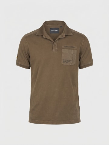 KOROSHI Herren polo mit kurzem Ã¤rmel in braun