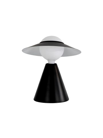 Angel Cerdá Tischlampe aus weißem Glas und schwarzem Stahl 8089