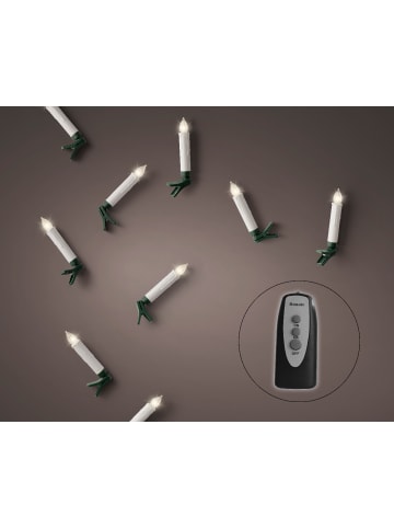 LUMINEO LED Kerzen Weiß 10 Stück, mit Fernbedienung in warm weiß